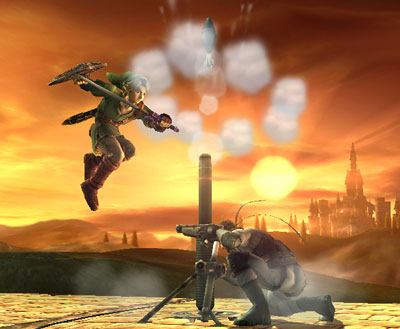 [Link and Solid Snake going at it!]